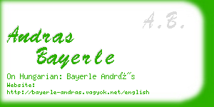 andras bayerle business card